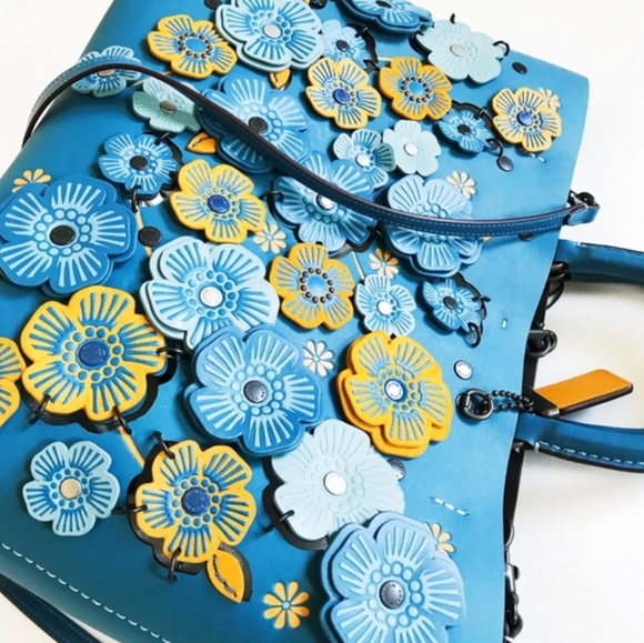 Coach Tea Rose Rogue Tote - Picture 2 of 5